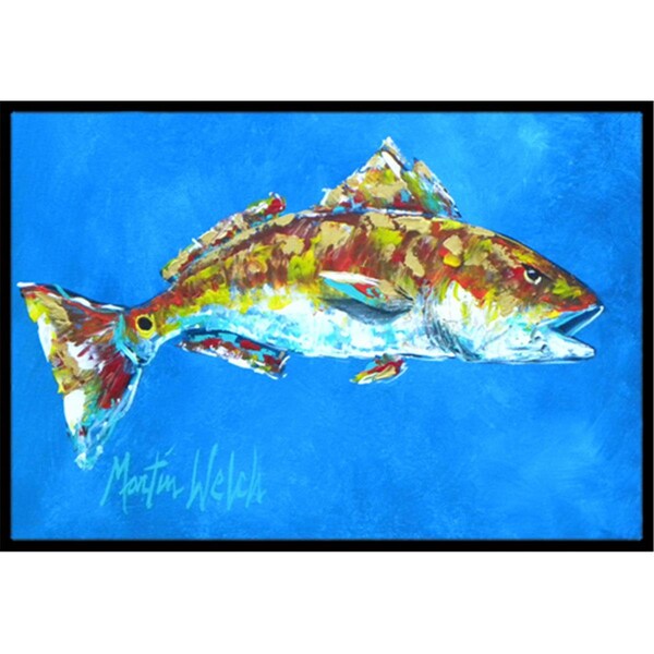 Carolines Treasures 18 x 27 in. Fish-Red Fish Seafood Two Indoor and Outdoor Doormat MW1098MAT - main